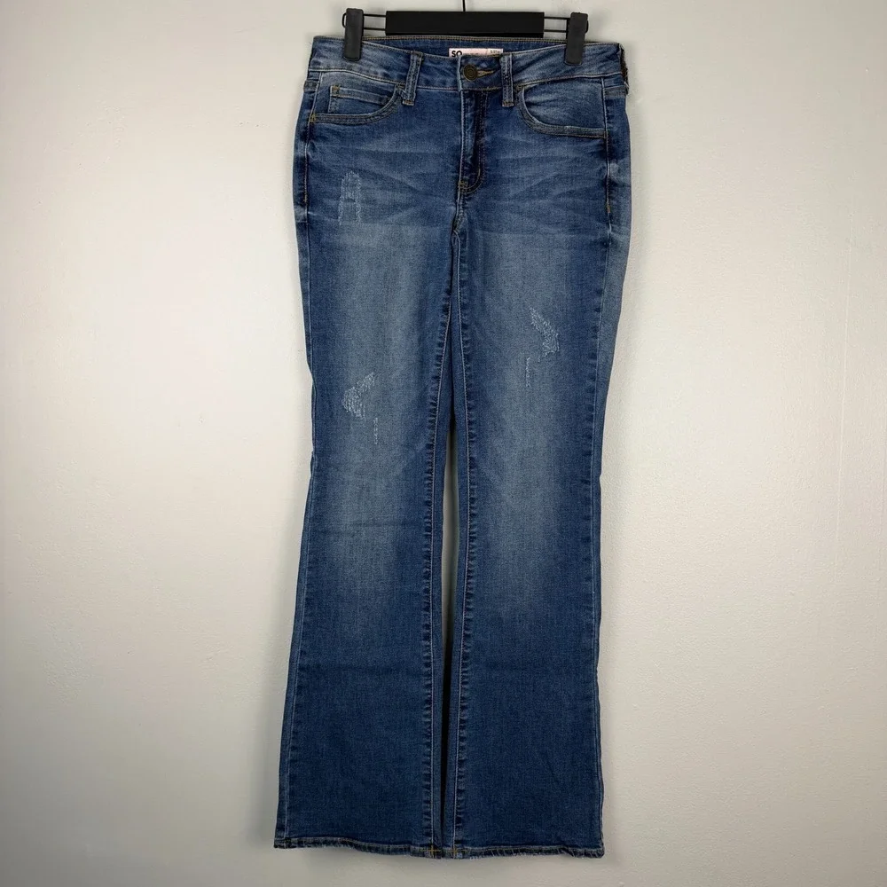SO Goods For Life Bootcut Jeans Women's 5/27W (28x31)Blue Denim Low-Rise Stretch